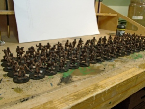 100 newline Zulu warriors on the painting tray