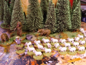 Woods on CDs, and Foundry sheep, shepherd, dog and wild bears
